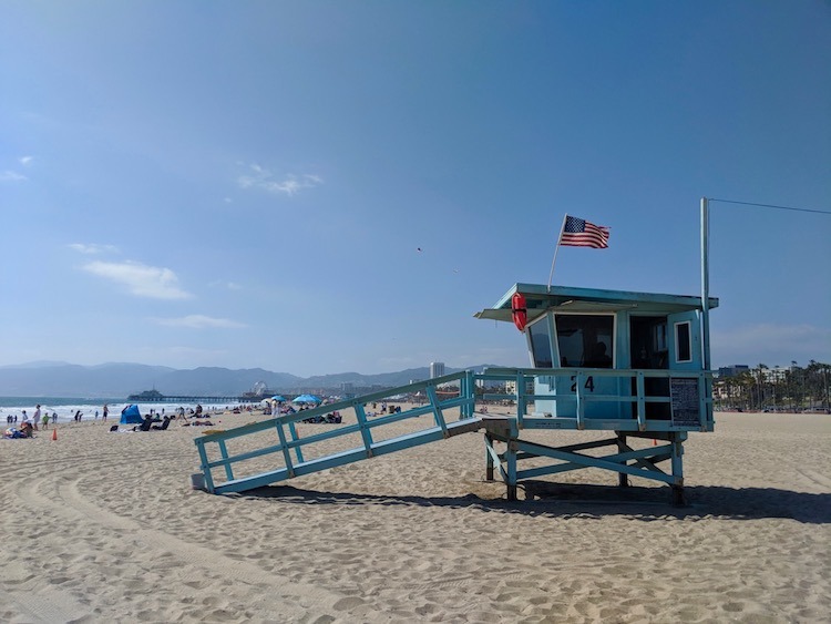 red eye out of lax, spend the day at Santa Monica Beach