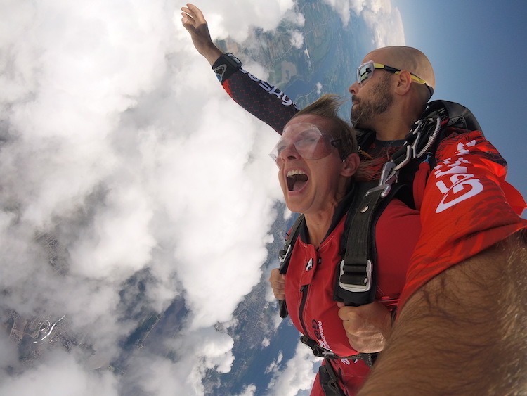 jumping out of a plane can cause happiness