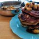 stack of banana walnut pancakes